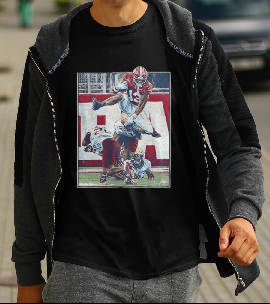 Alabama Football EJ Crowell Leaping Over Noles Defenders T-Shirt