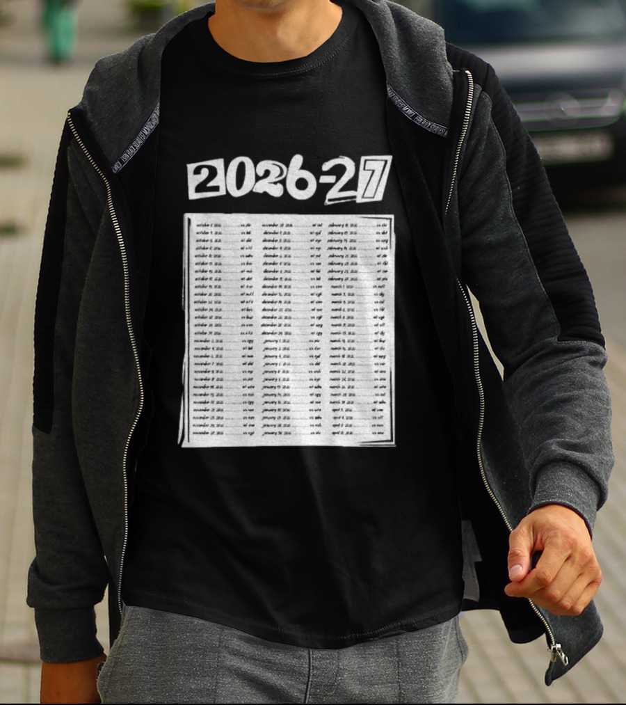 2026 2027 San Jose Sharks Team Hockey Match Date Schedule T-Shirt