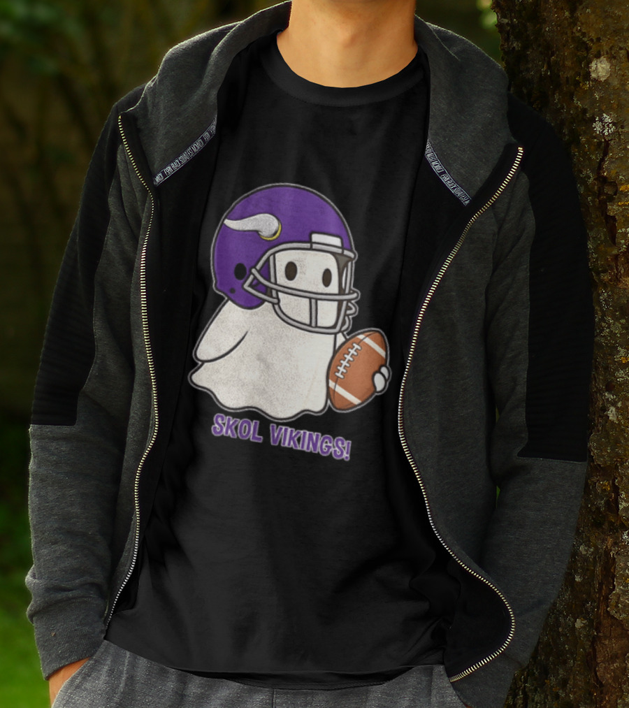Minnesota Vikings Skol Vikings Ghost Purple Football Helmet T-Shirt