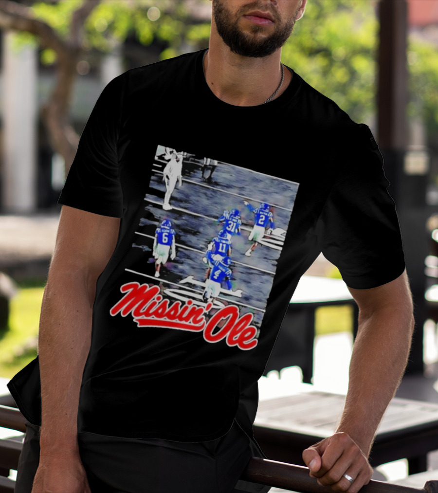 Missin' Ole Mississippi Rebels Football Players In Action T-Shirt