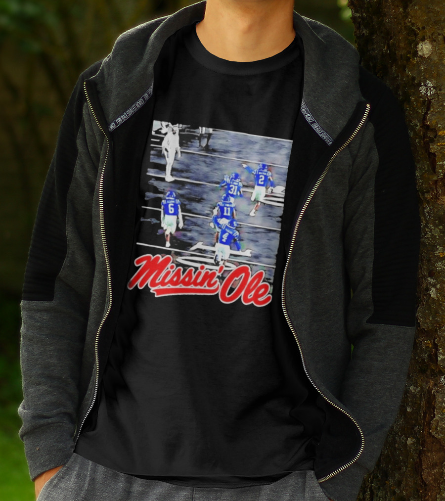 Missin' Ole Mississippi Rebels Football Players In Action T-Shirt