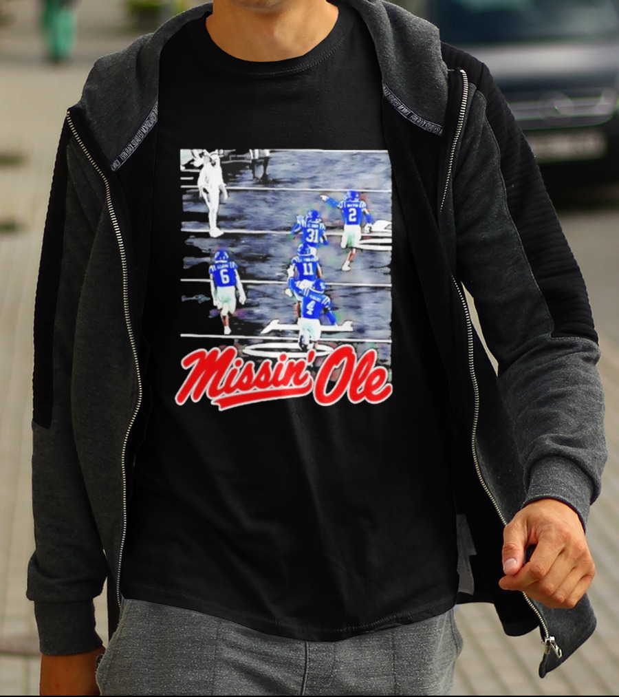 Missin' Ole Mississippi Rebels Football Players In Action T-Shirt
