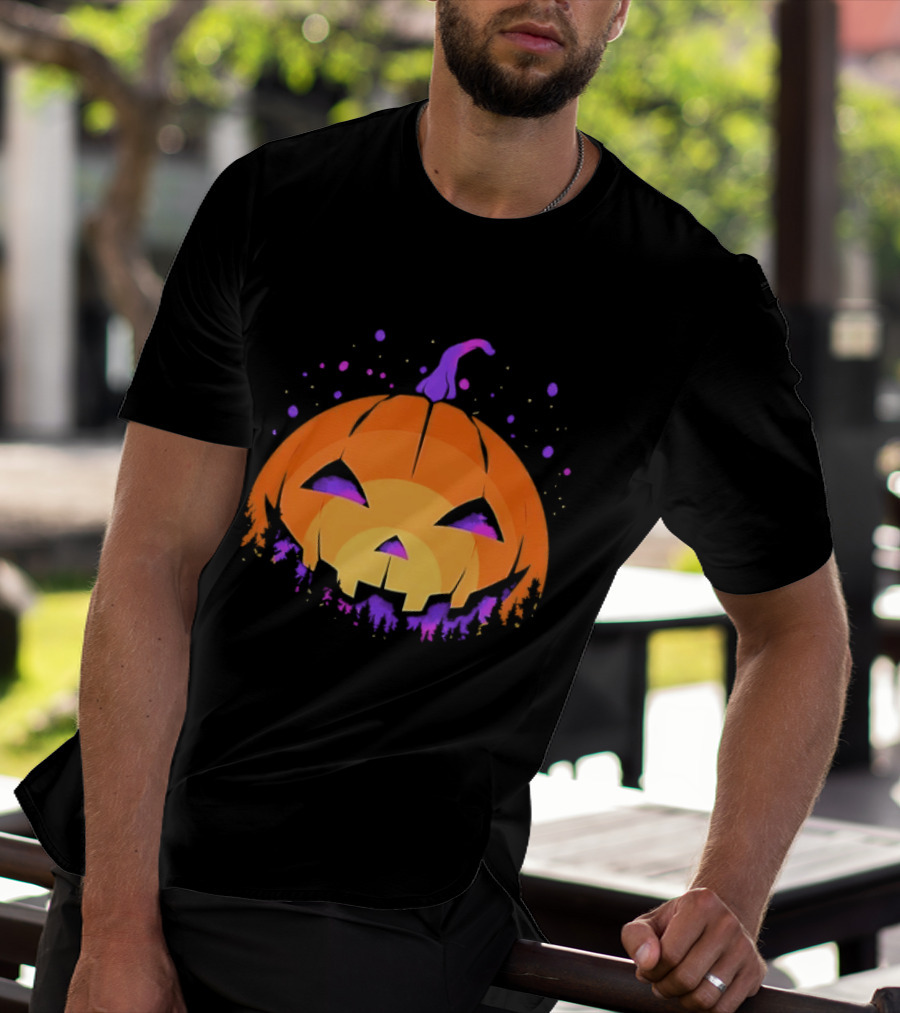 Spooky Jack O' Lantern Vibrant Halloween Vibes T-Shirt