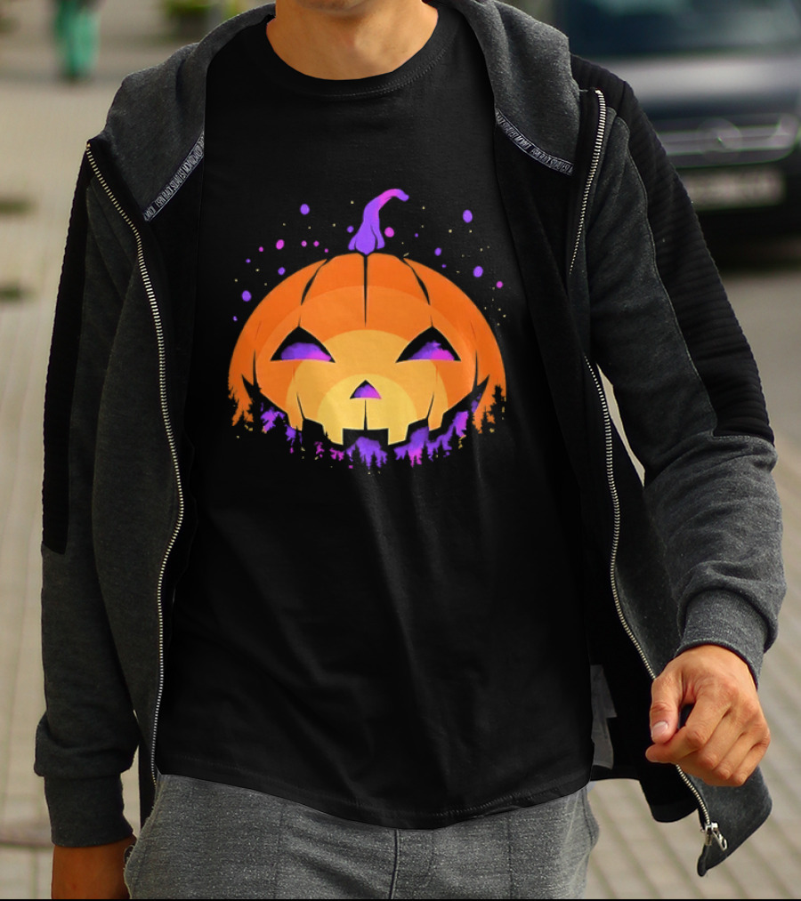 Spooky Jack O' Lantern Vibrant Halloween Vibes T-Shirt