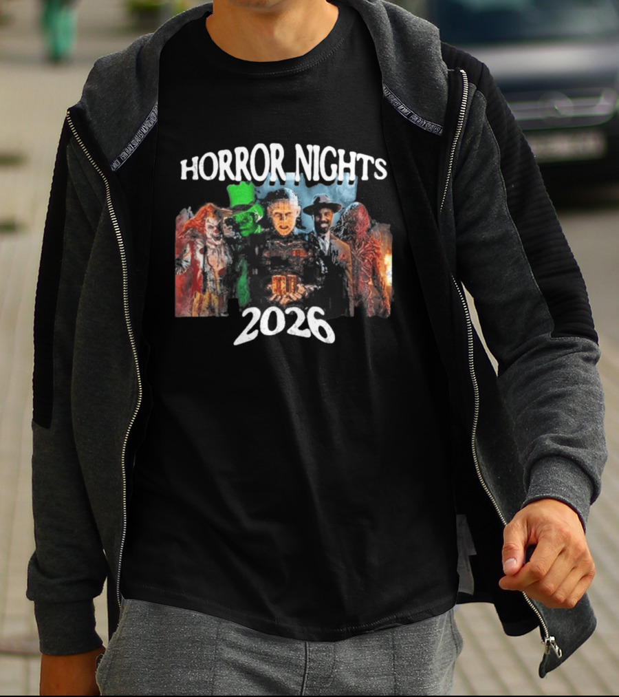 Horror Nights 2026 Haunted House Halloween Clowns Monsters Detective T-Shirt