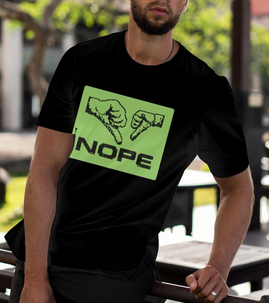 Nope Thumbs Down Pixel Art Dislike Expression T-Shirt
