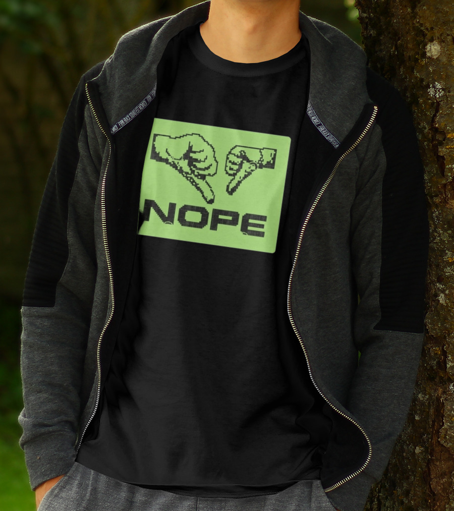 Nope Thumbs Down Pixel Art Dislike Expression T-Shirt