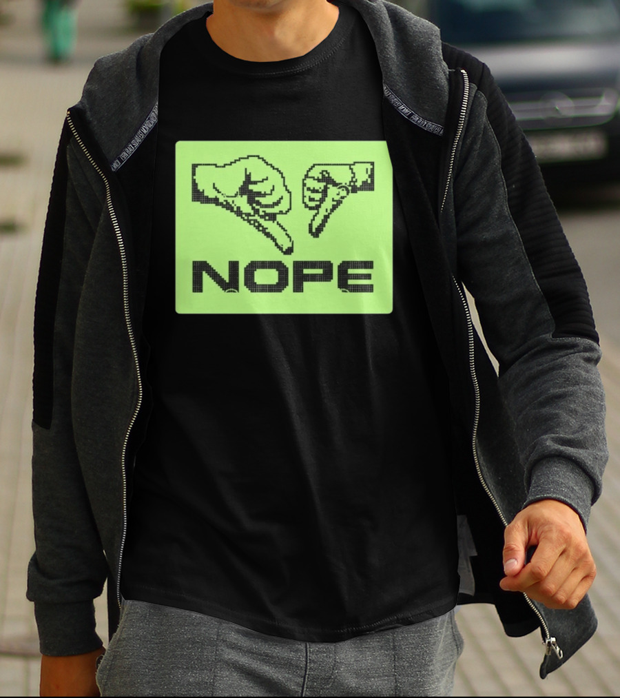 Nope Thumbs Down Pixel Art Dislike Expression T-Shirt