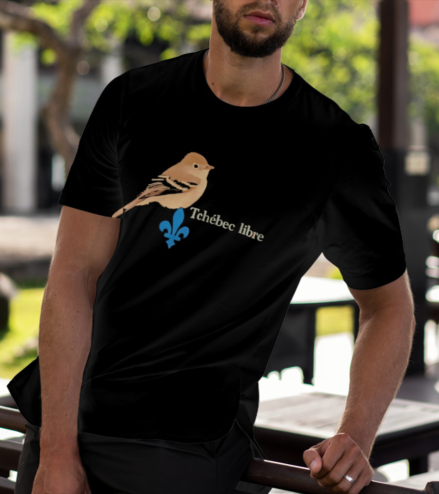 Tchébec Libre Fleur De Lis Quebec Bird T-Shirt
