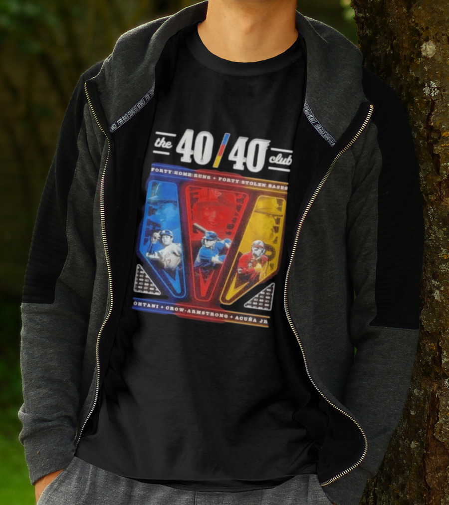 The 40 40 Club Forty Home Runs Forty Stolen Bases Ohtani Crow Armstrong Acuña Jr T-Shirt