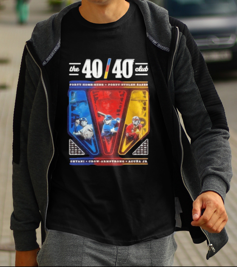 The 40 40 Club Forty Home Runs Forty Stolen Bases Ohtani Crow Armstrong Acuña Jr T-Shirt