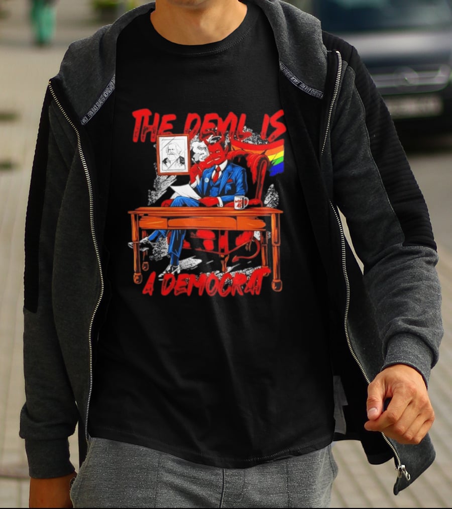 The Devil Is A Democrat With Woke AF Rainbow Flag Suit T-Shirt