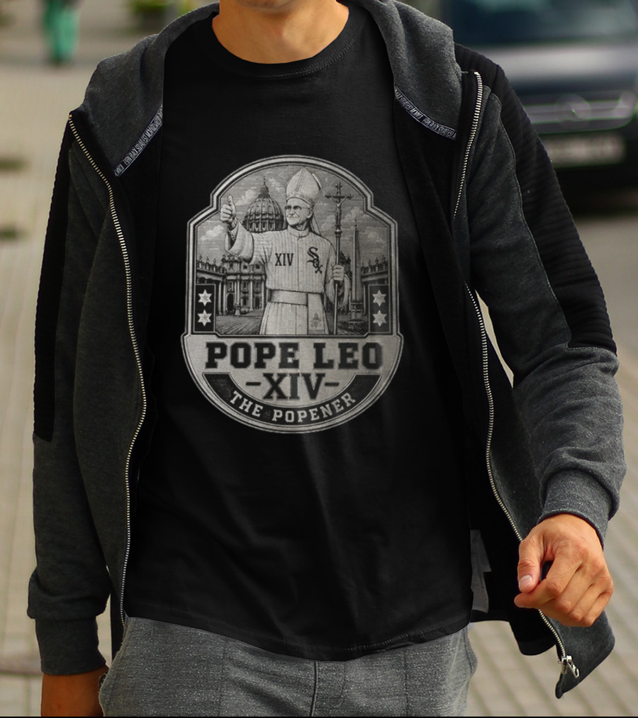 Pope Leo XIV The Popener Chicago Baseball Sox Crest T-Shirt
