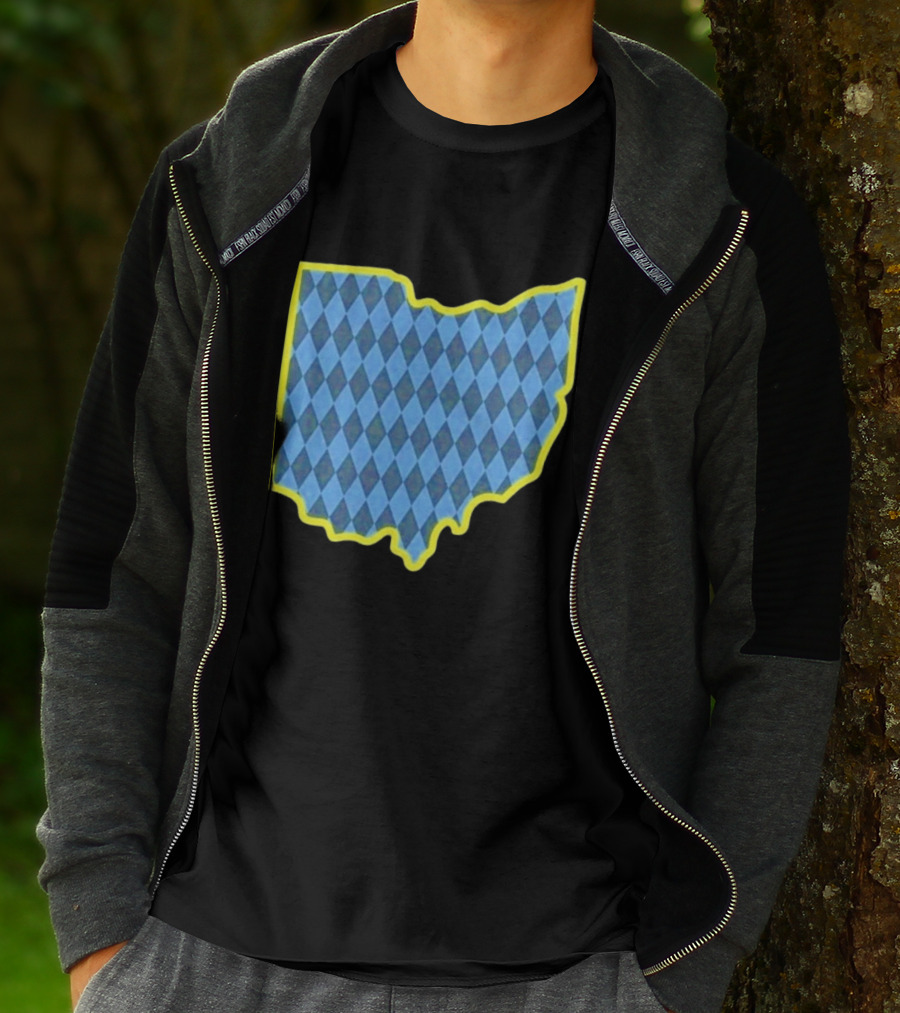 Oktoberfest Ohio Bavarian Diamond Pattern Map T-Shirt
