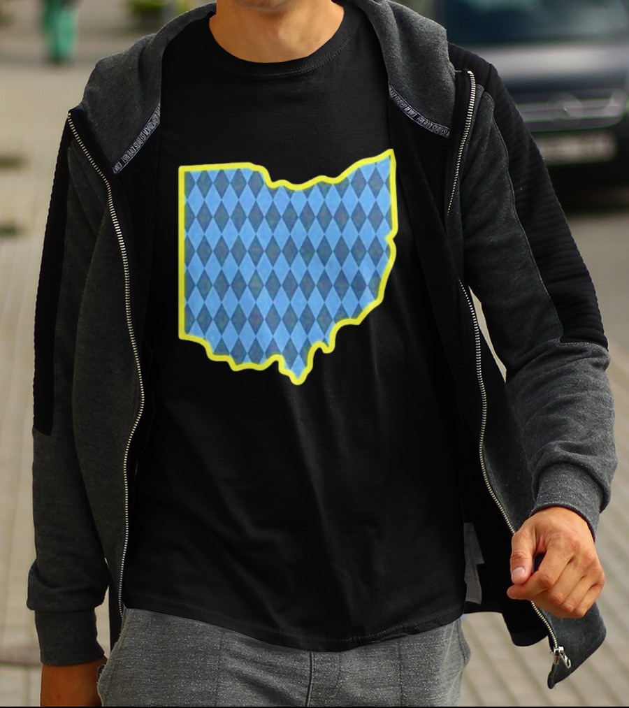 Oktoberfest Ohio Bavarian Diamond Pattern Map T-Shirt