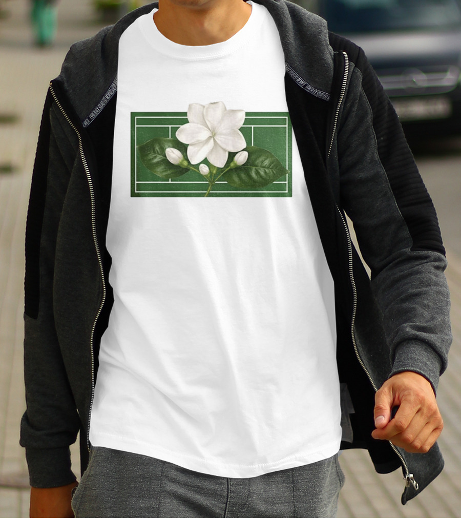 Colors Alex Eala Sampaguita Bloom Tennis 2026 White Flower Green Court T-Shirt