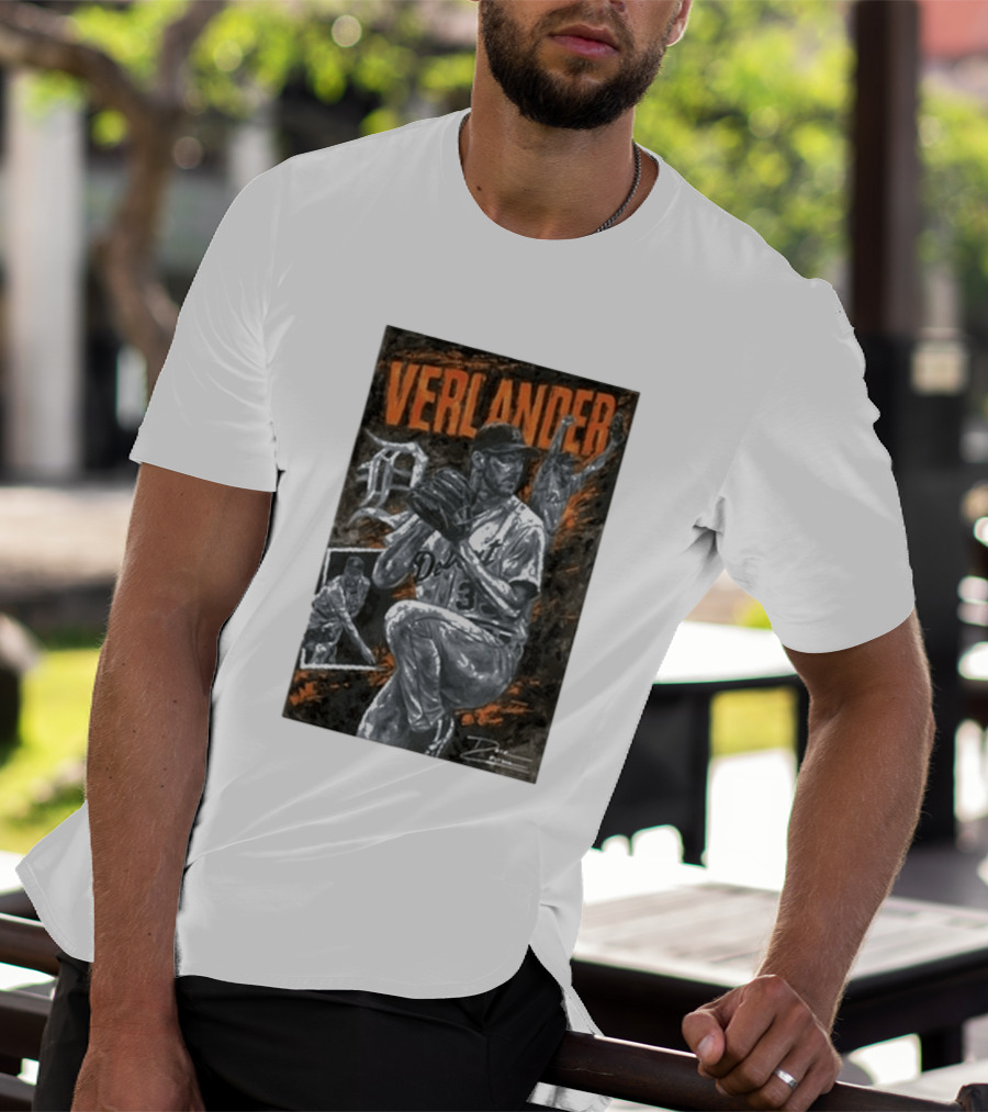 Detroit Tigers Verlander Baseball Legend 35 Pitcher T-Shirt