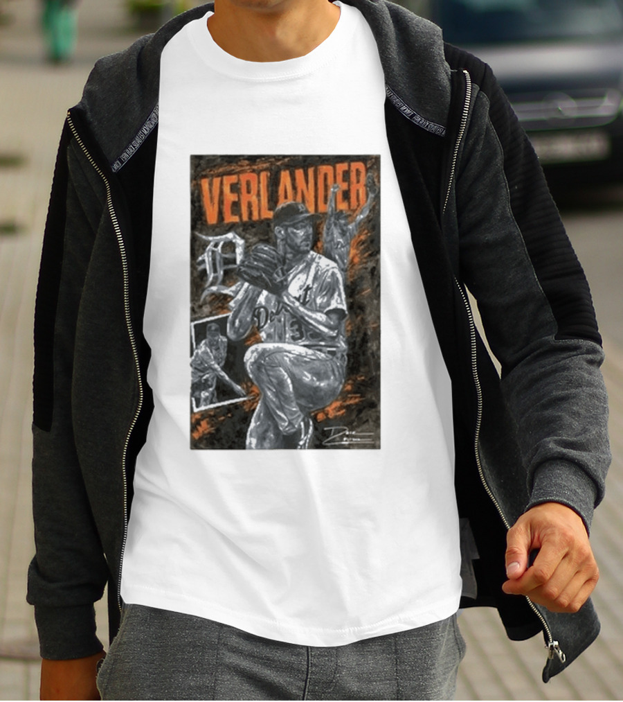 Detroit Tigers Verlander Baseball Legend 35 Pitcher T-Shirt