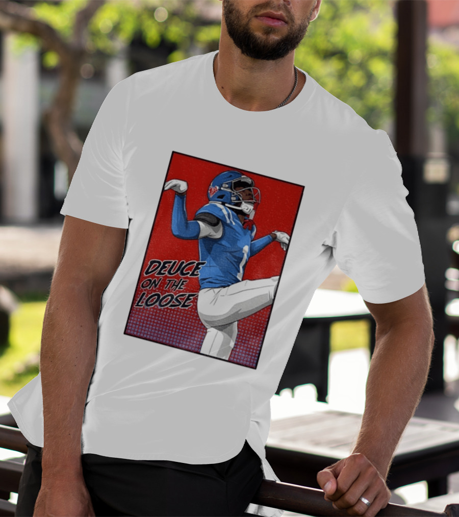 Deuce On The Loose Ole Miss Rebels Football Player Action T-Shirt
