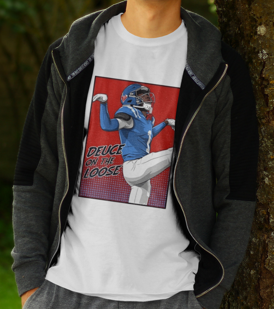 Deuce On The Loose Ole Miss Rebels Football Player Action T-Shirt