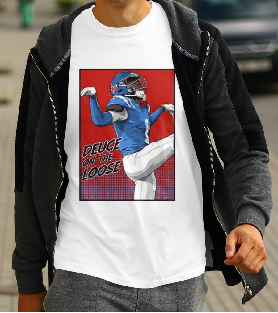 Deuce On The Loose Ole Miss Rebels Football Player Action T-Shirt