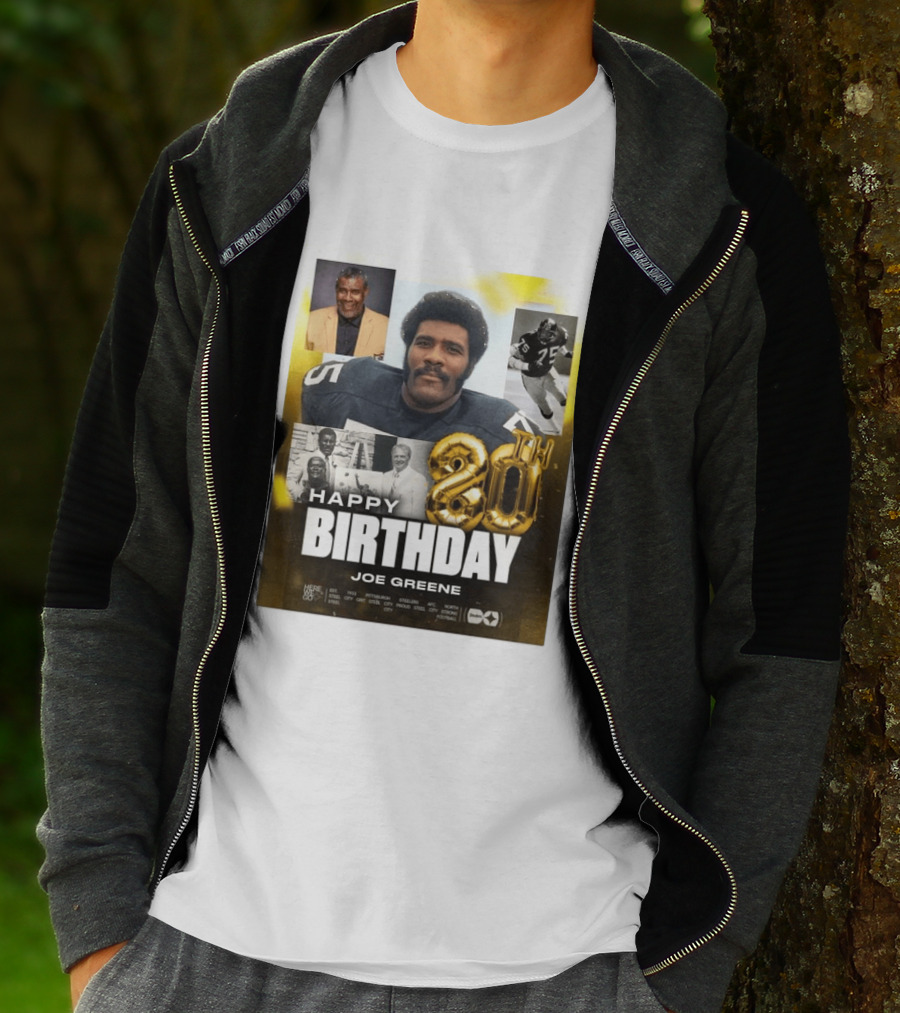 Happy 80th Birthday Joe Greene Pittsburgh Steelers 75 NFL Legend Iconic Moments T-Shirt