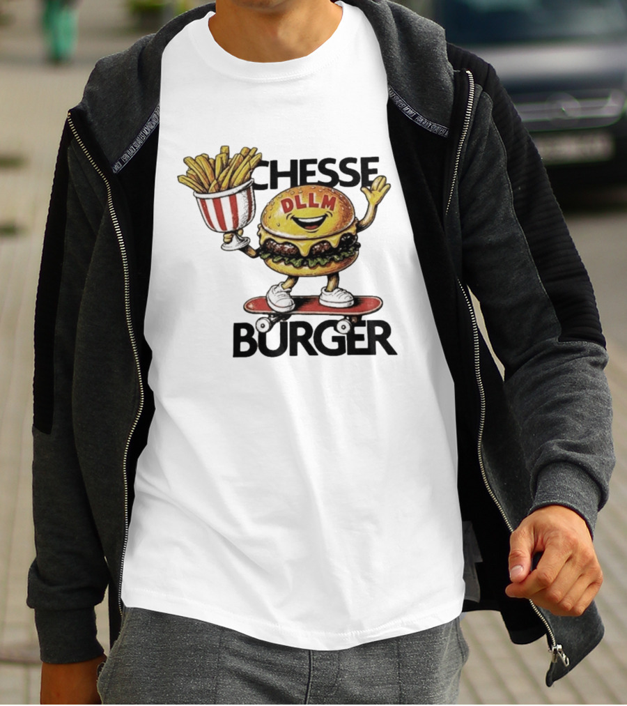 Hong Kong Dllm Chesse Burger Skateboard Fries T-Shirt