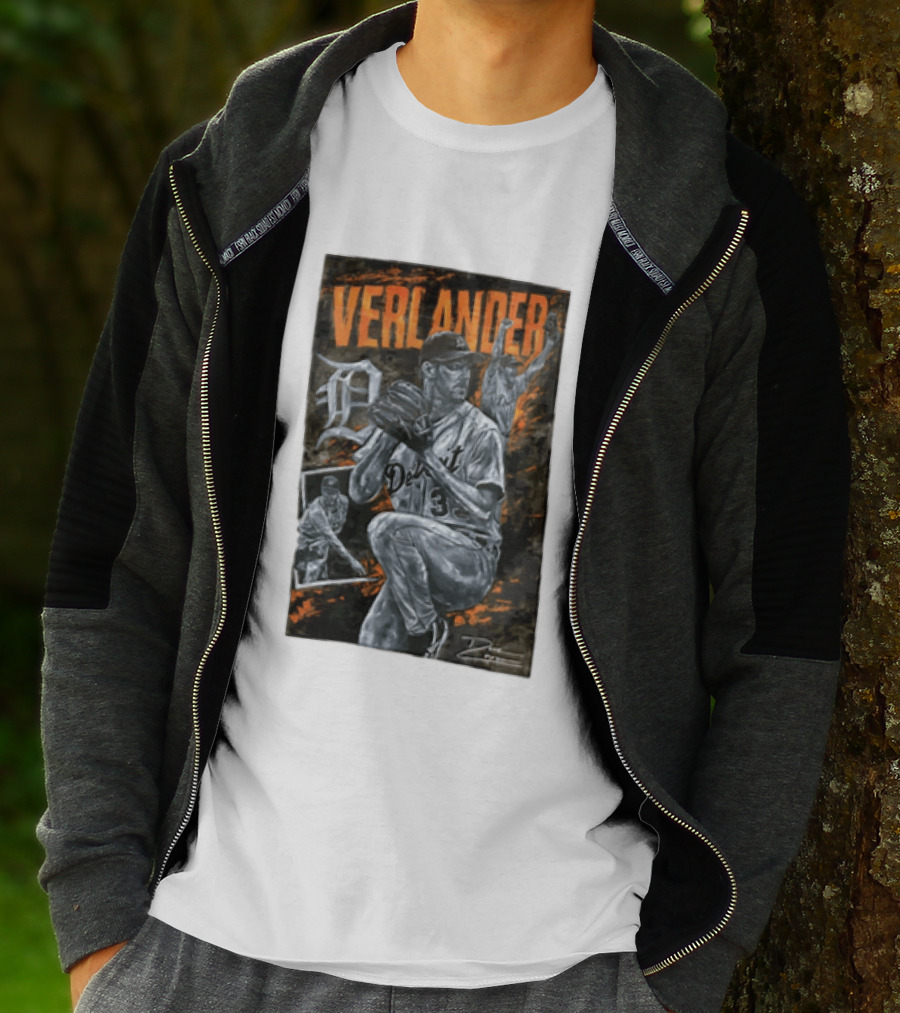 Verlander Detroit Tigers MLB Pitcher 35 Baseball T-Shirt