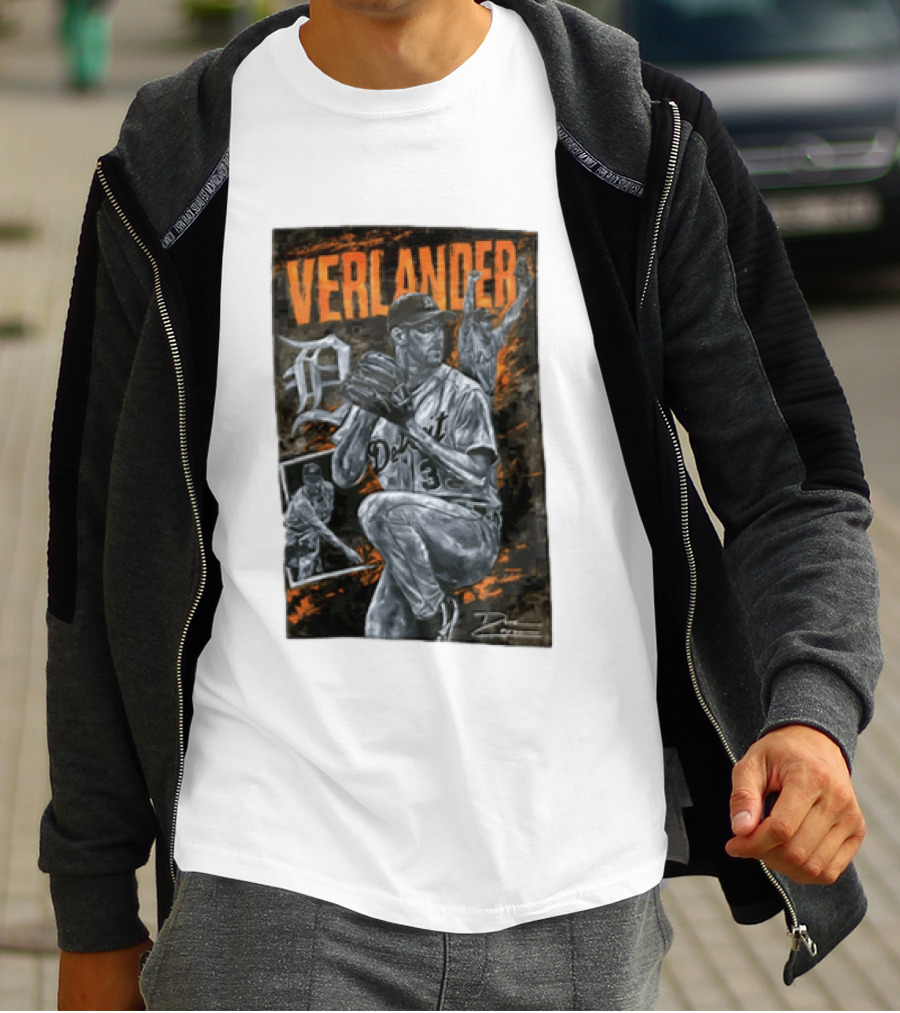 Verlander Detroit Tigers MLB Pitcher 35 Baseball T-Shirt
