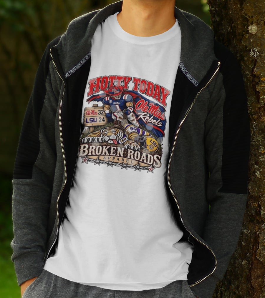 Ole Miss Rebels Victory Over LSU Hotty Today Broken Roads T-Shirt