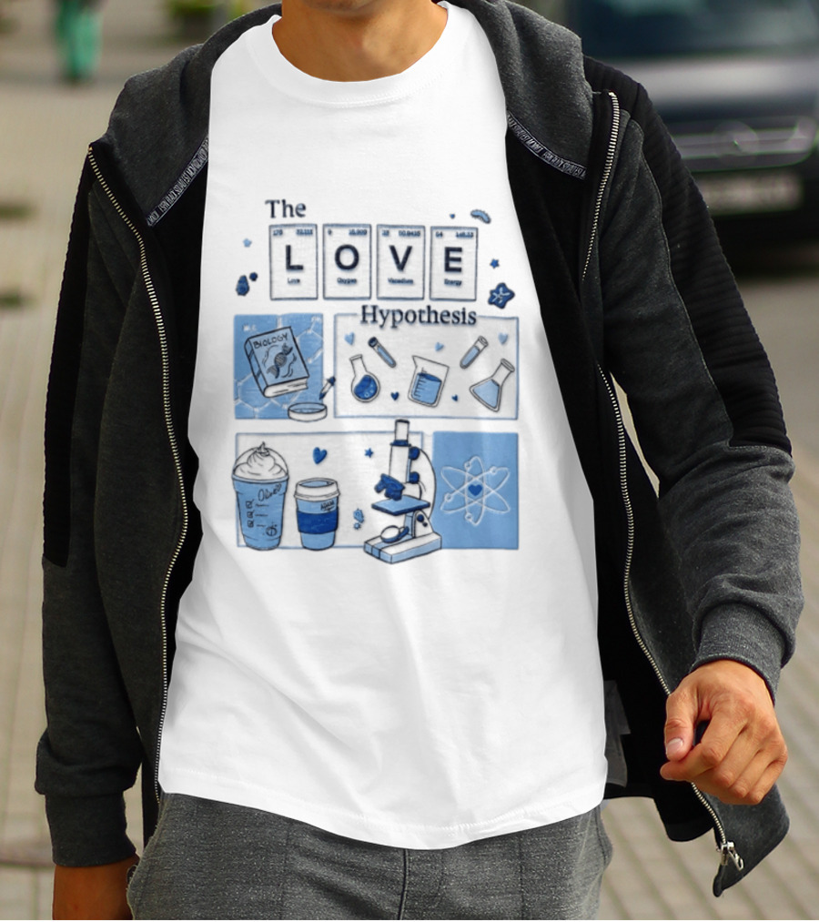 The Love Hypothesis Periodic Table Science Equipment Microscope Biology Book Chemistry T-Shirt