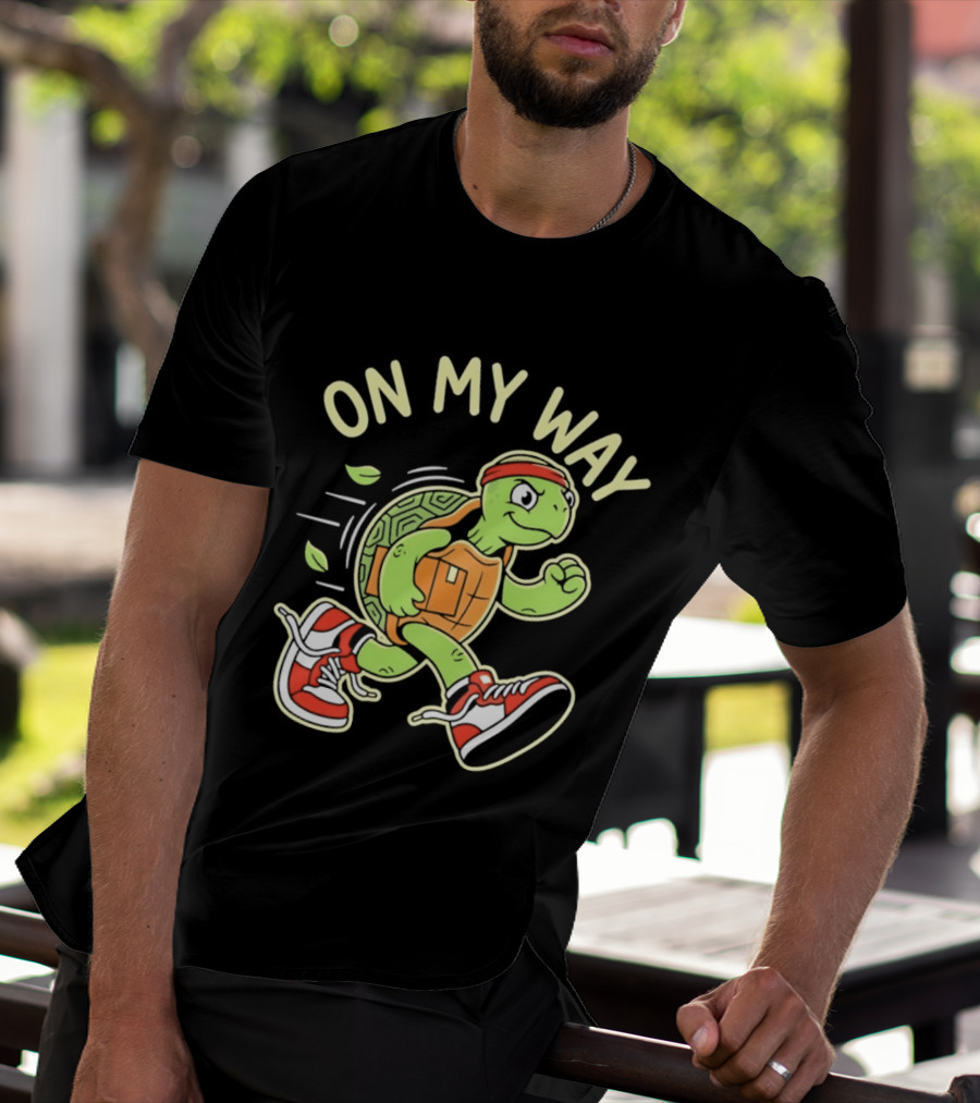 Running Turtle Package Delivery On My Way T-Shirt