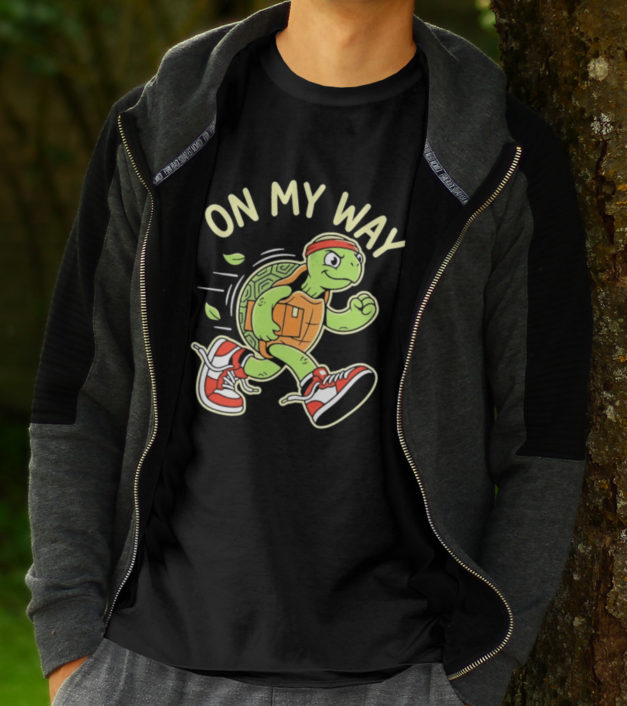 Running Turtle Package Delivery On My Way T-Shirt