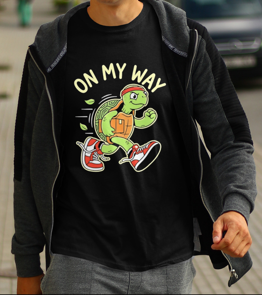 Running Turtle Package Delivery On My Way T-Shirt