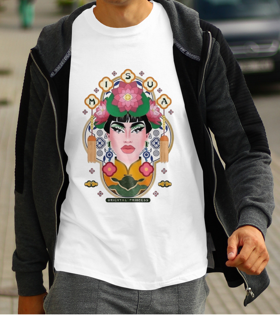 Misua Oriental Princess Asian Lotus Flower T-Shirt