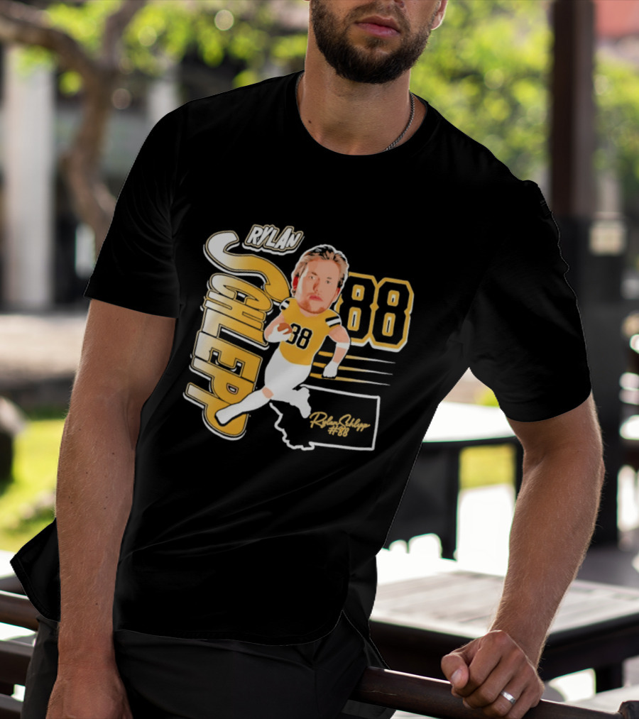 Rylan Schlepp 88 Montana Football Player Caricature T-Shirt