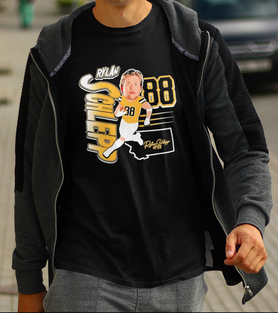 Rylan Schlepp 88 Montana Football Player Caricature T-Shirt