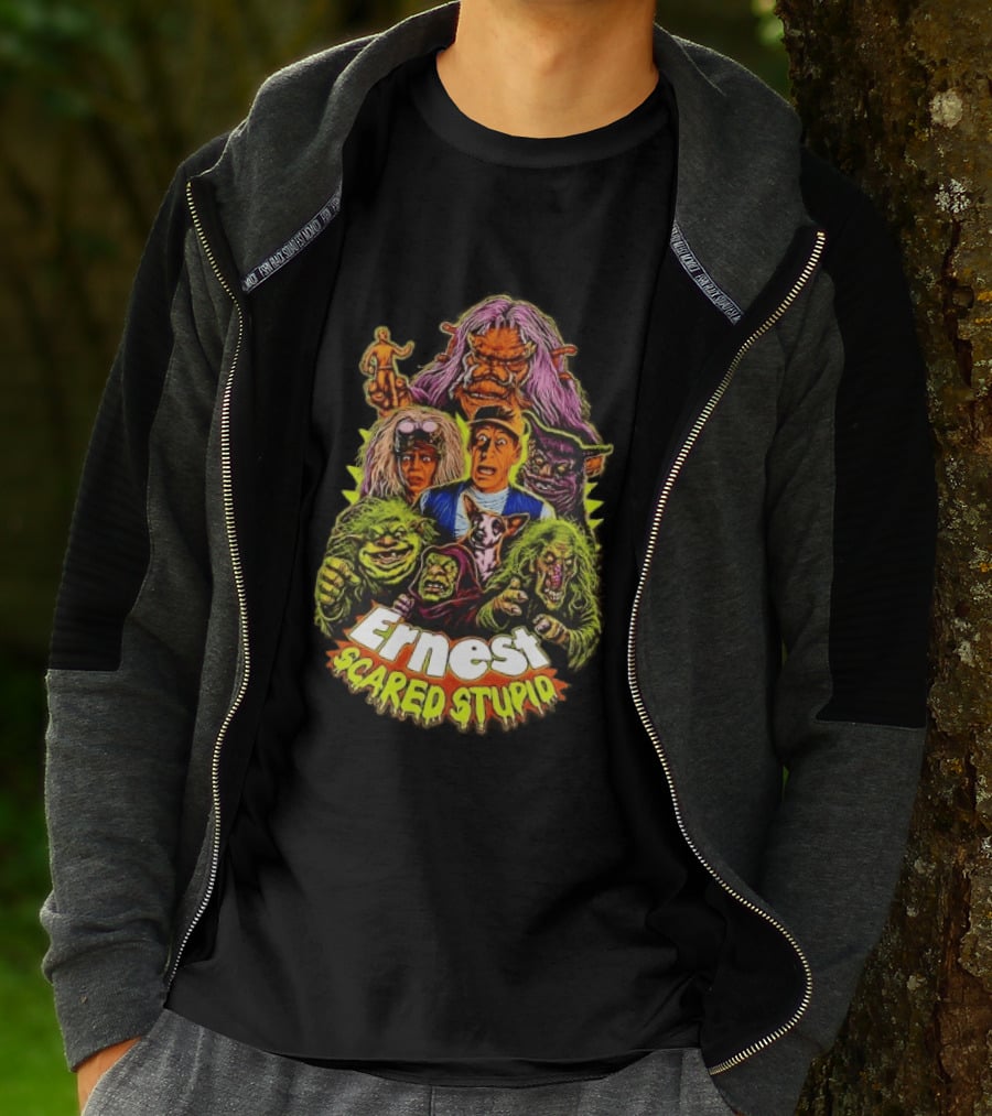 Ernest Scared Stupid Movie Characters Jim Varney Trolls Colorful T-Shirt
