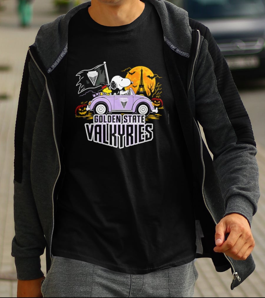 Golden State Valkyries Snoopy Woodstock Halloween Ride T-Shirt