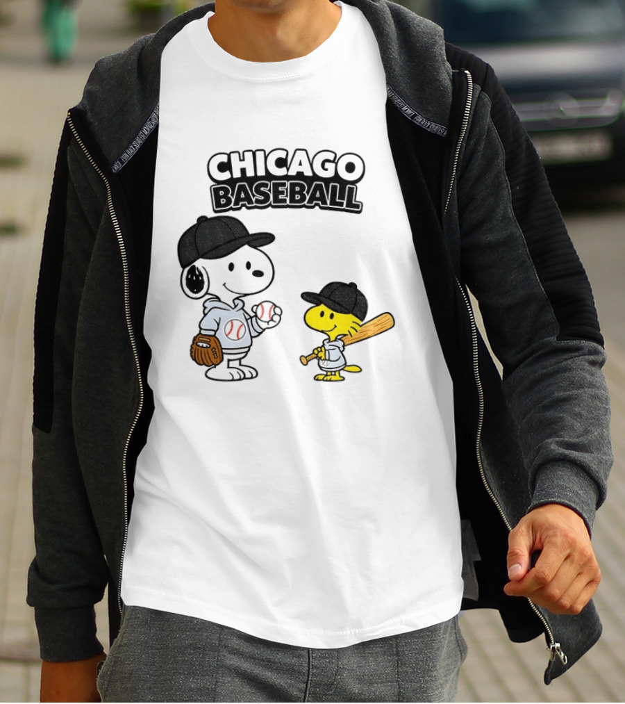 Chicago Baseball Snoopy Woodstock White Sox Peanuts MLB T-Shirt