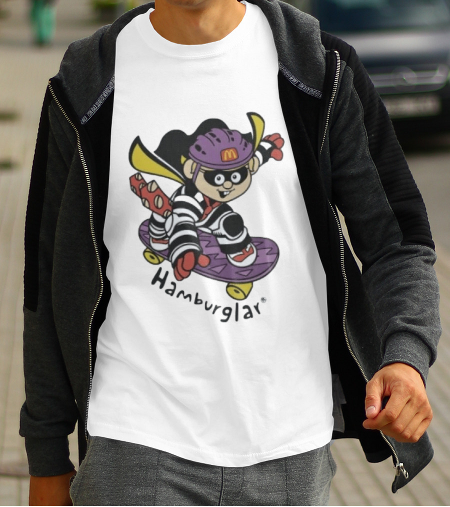Hamburglar McDonald's Purple Skateboard Helmet T-Shirt