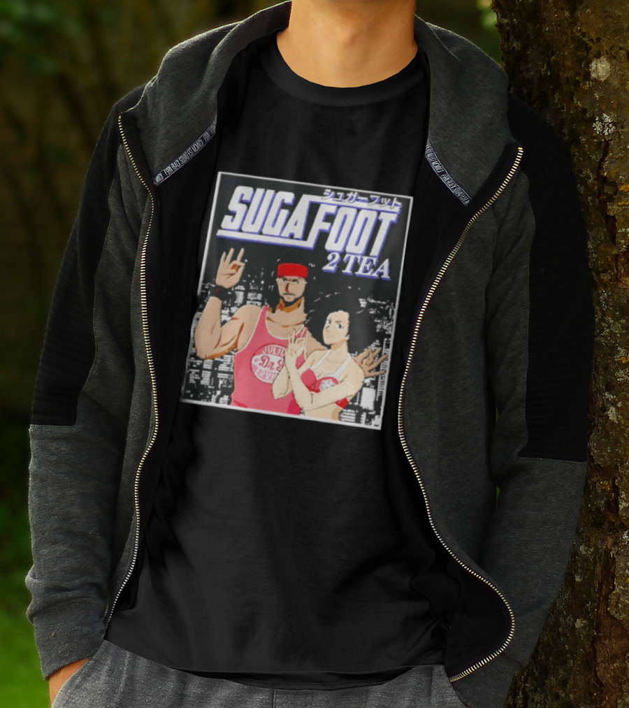 Sugafoot 2 Tea Japanese Text S And Headbands Retro Look T-Shirt