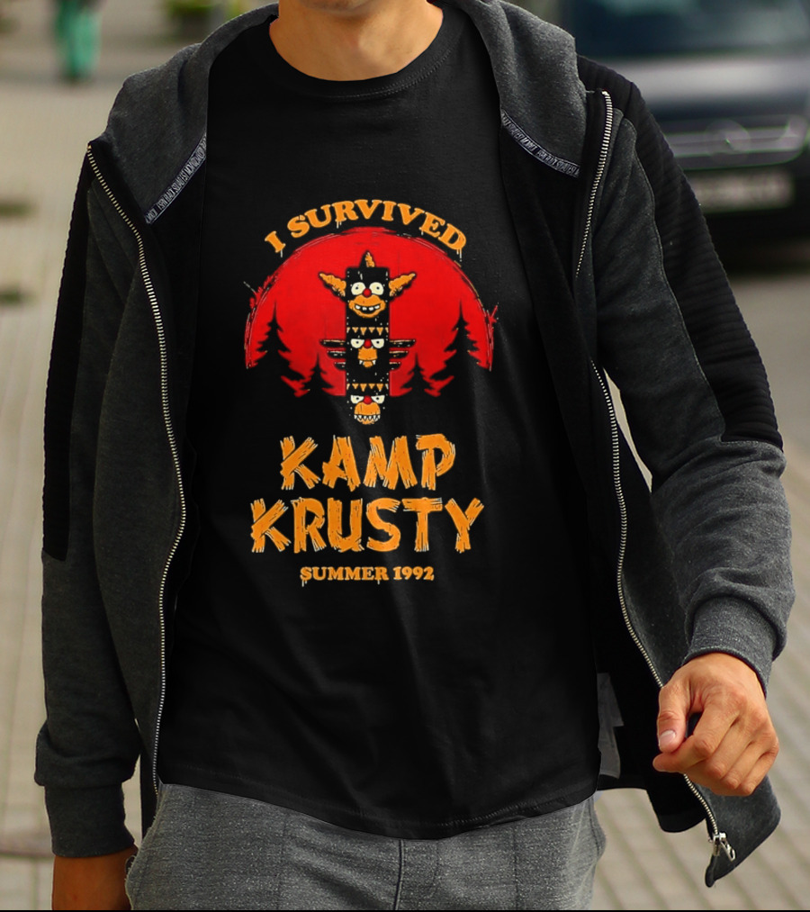 I Survived Kamp Krusty Summer 1992 Nostalgic Cartoon Adventure T-Shirt