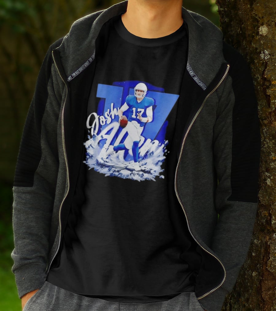 Josh Allen 17 Buffalo Bills Quarterback Snow Wave T-Shirt