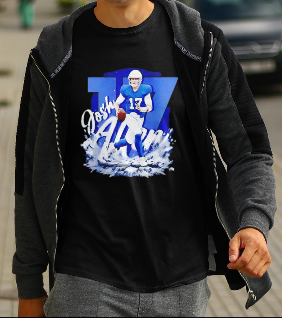 Josh Allen 17 Buffalo Bills Quarterback Snow Wave T-Shirt