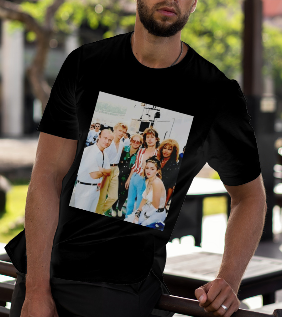 Live Aid Legends Phil Collins Mick Jagger Madonna And Tina Turner T-Shirt