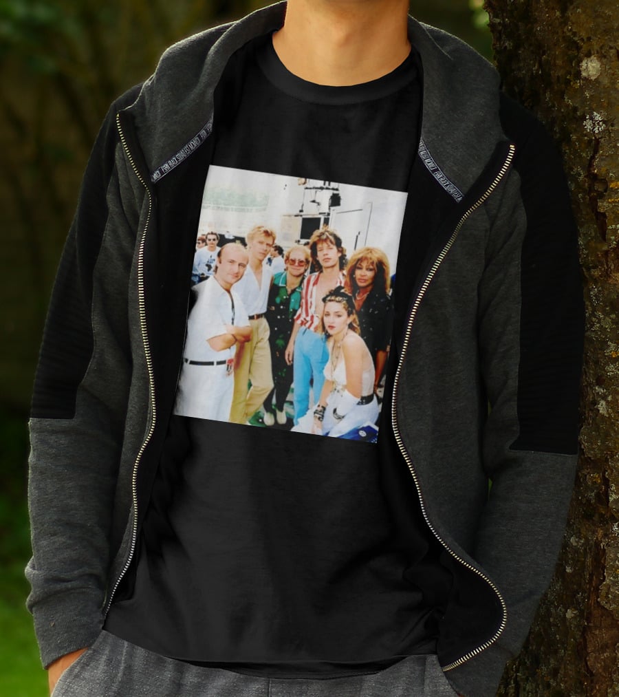 Live Aid Legends Phil Collins Mick Jagger Madonna And Tina Turner T-Shirt