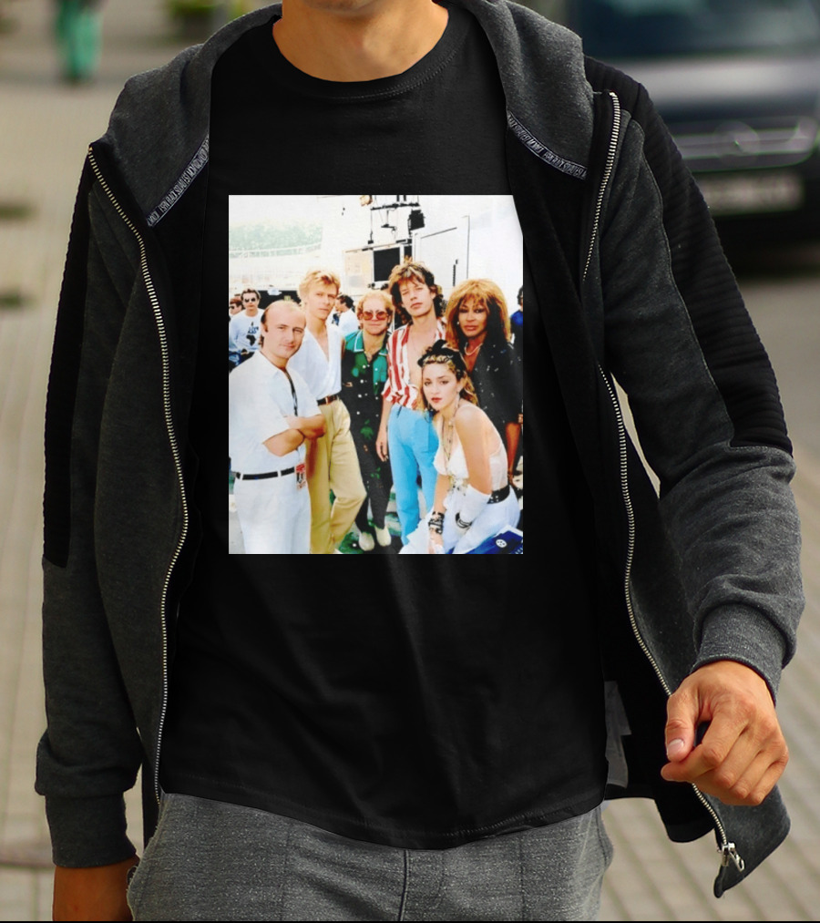 Live Aid Legends Phil Collins Mick Jagger Madonna And Tina Turner T-Shirt