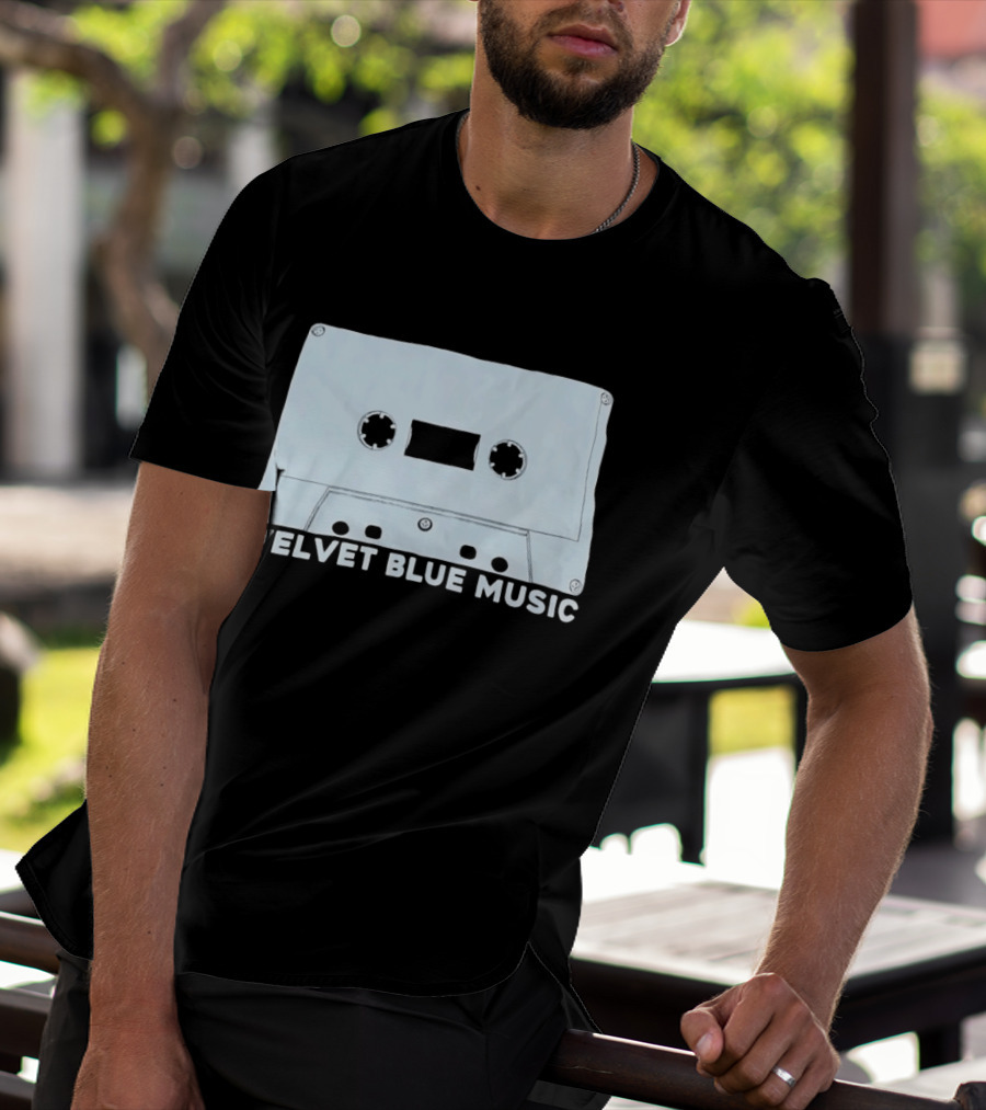 Velvet Blue Music Cassette Tape Indie Record Label Retro Aesthetic T-Shirt