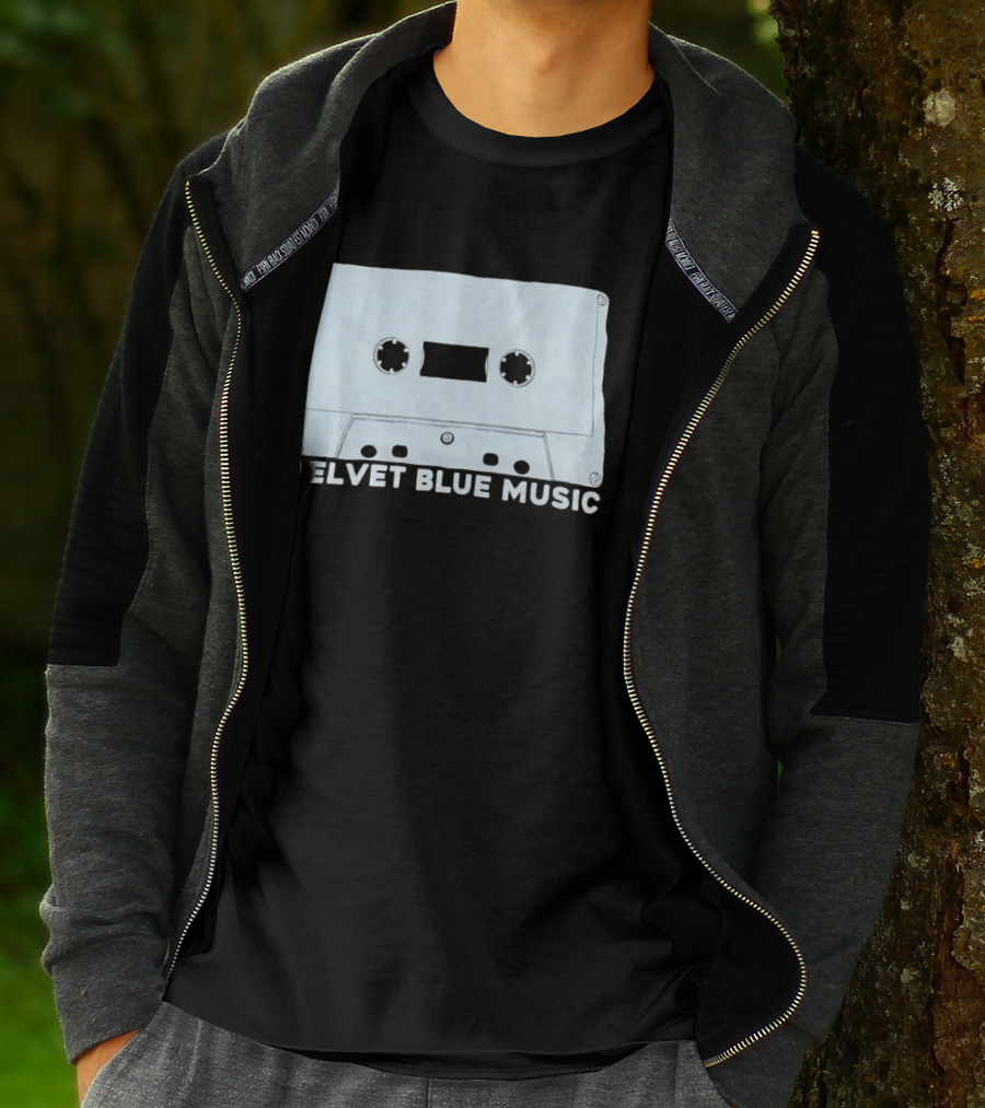 Velvet Blue Music Cassette Tape Indie Record Label Retro Aesthetic T-Shirt